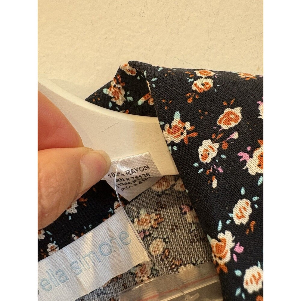 Ella Simone Ditsy Floral Midi Dress M Rayon Cottage Country Peasant - Picture 4 of 6
